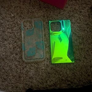 Summer/Vacay teal/green phone case duo for iPhone 13pro max